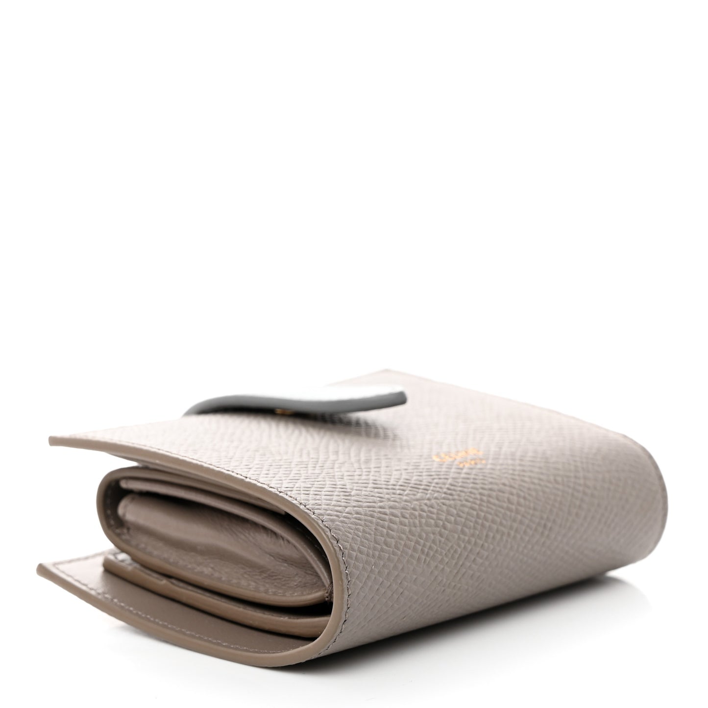 Grained Calfskin Small Multifunction Strap Wallet Pebble Mineral