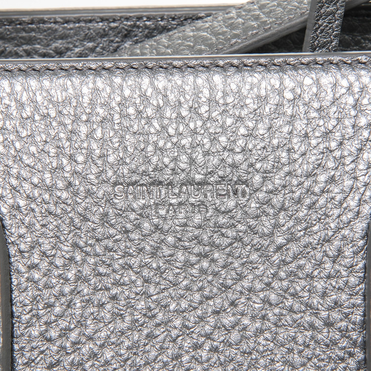 Saint Laurent Metallic Grained Calfskin Baby Sac De Jour Silver 6 of 8