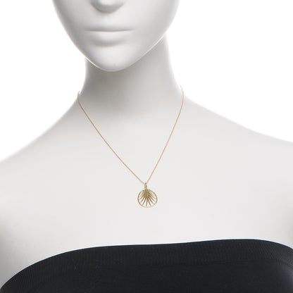 Tiffany 18K Yellow Gold Small Paloma Picasso Villa Paloma Palm Pendant Necklace 2 of 8