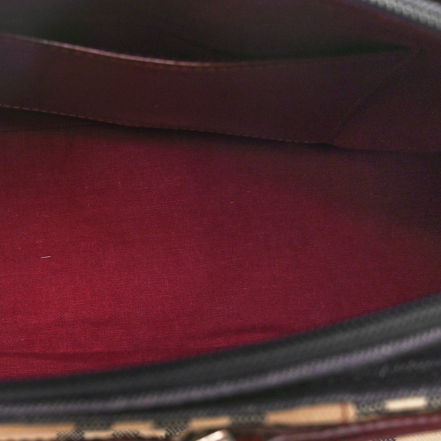 Denim Vintage Check Top Handle Patch Tote Red