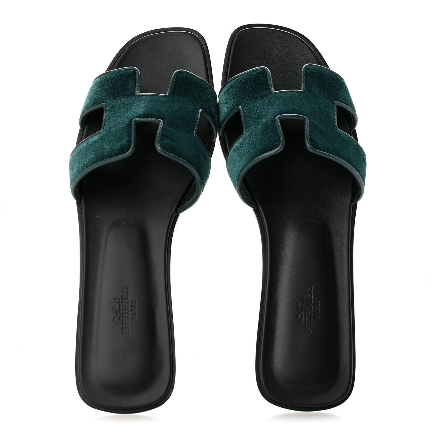 Velvet Nappa Oran Sandals 40 Vert Fonce