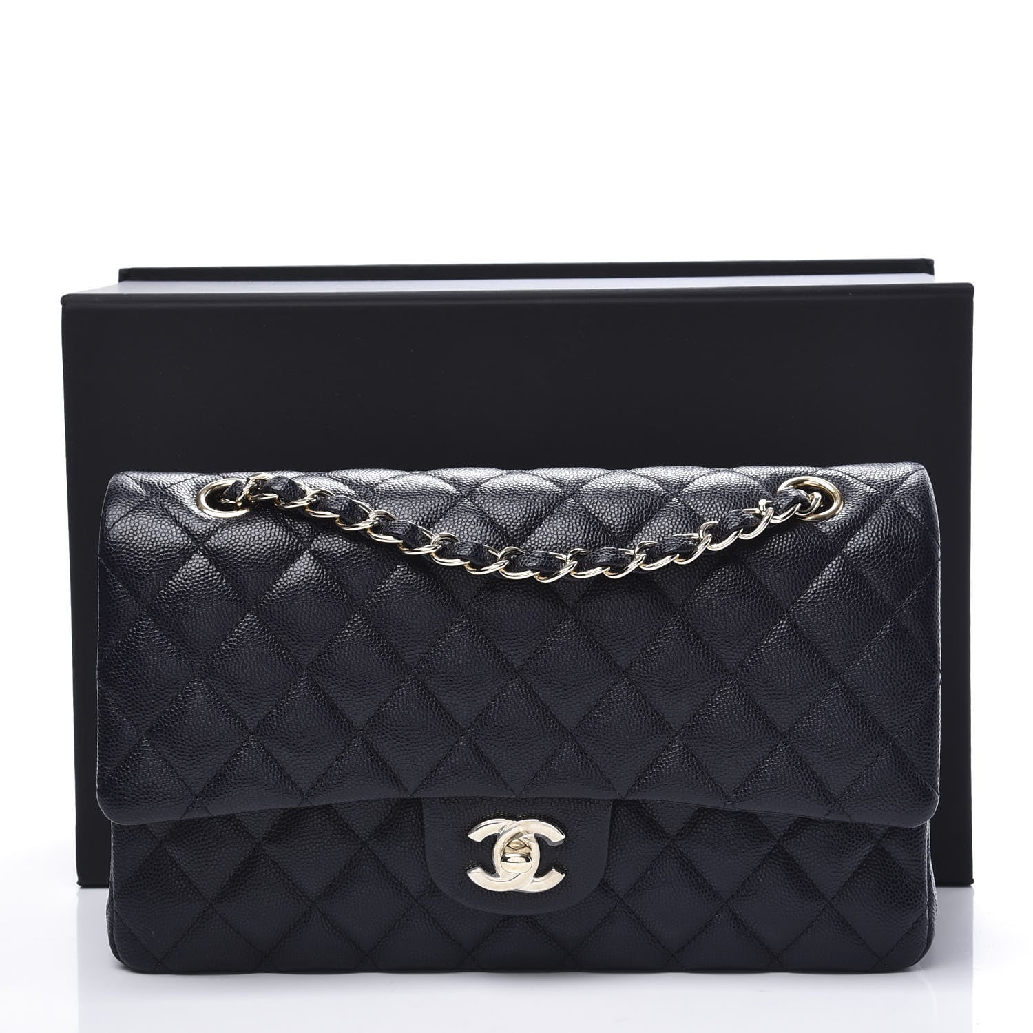 Chanel Caviar Quilted Medium Double Flap Navy 10 of 10