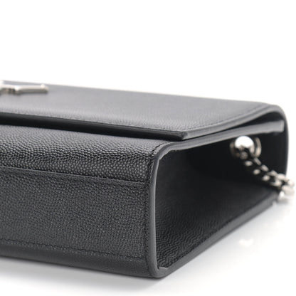 Saint Laurent Grain De Poudre Medium Classic Monogram Kate Satchel Black 8 of 8
