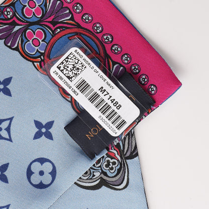 Louis Vuitton Silk Monogram World Of Love Bandeau Navy 4 of 5
