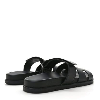 Hermes Calfskin Mens Chypre Sandals 42.5 Black 4 of 7