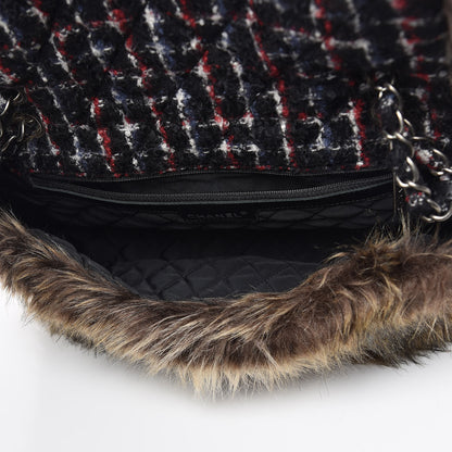 Chanel Tweed Arctic Fantasy Fur Flap Blue Red 7 of 9