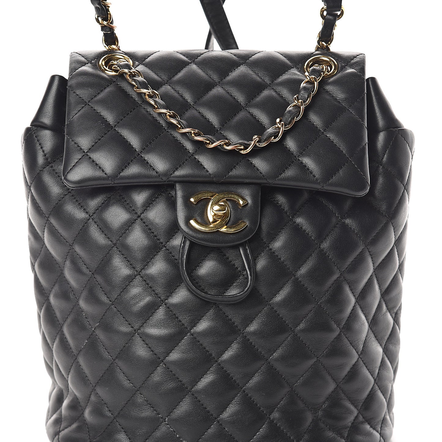 Lambskin Quilted Small Urban Spirit Backpack Black