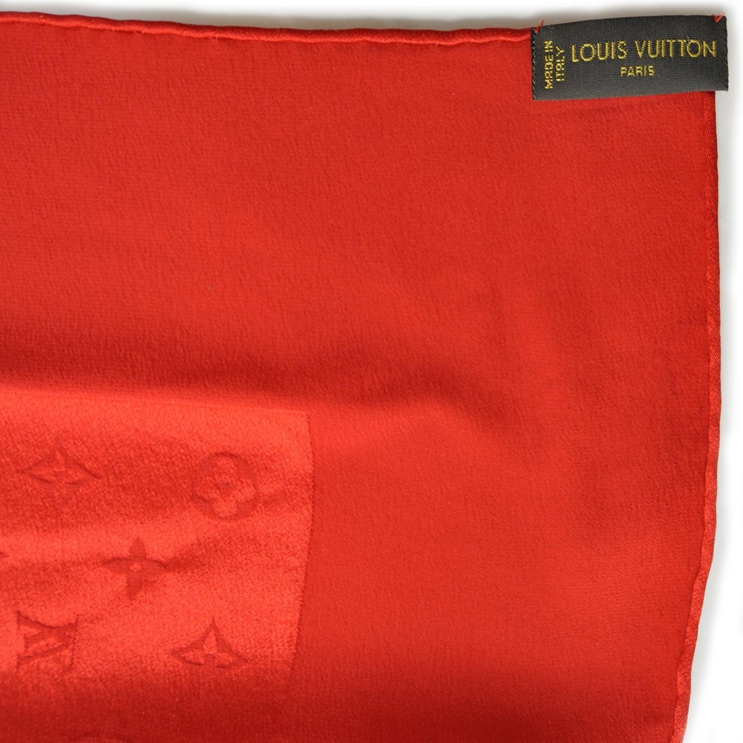 Silk Monogram Monaco Square Scarf Red