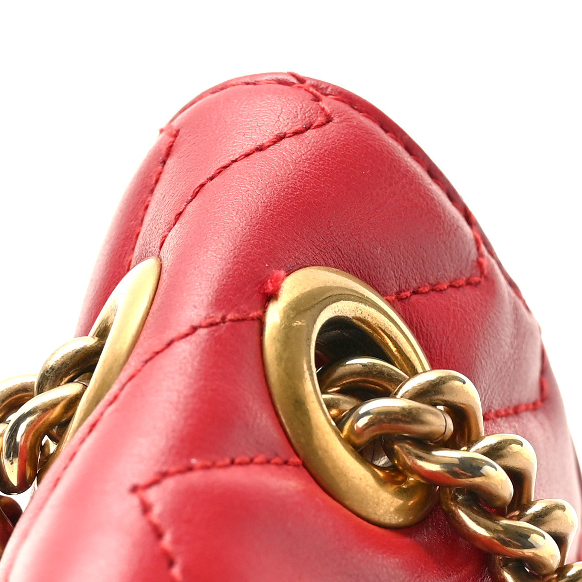 Calfskin Matelasse Small GG Marmont Shoulder Bag Hibiscus Red
