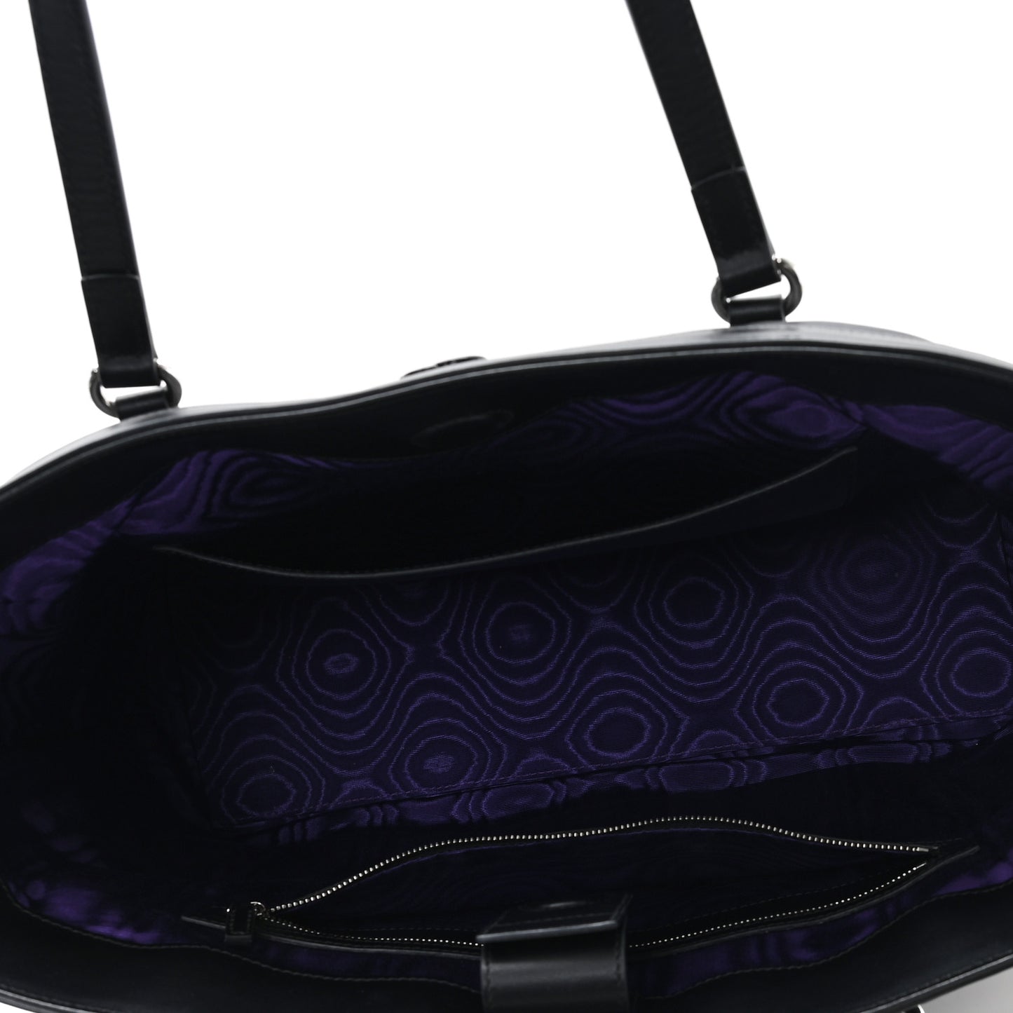 Nylon Calfskin Enamel GG Matelasse Medium Ophidia Shopping Tote Black