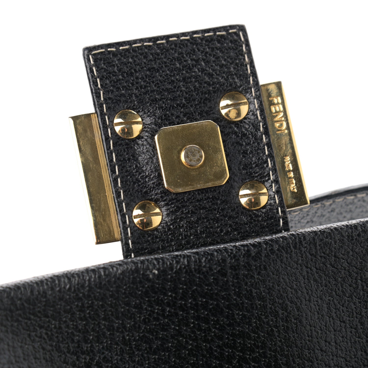 Fendi Pebbled Calfskin Baguette Black 11 of 13