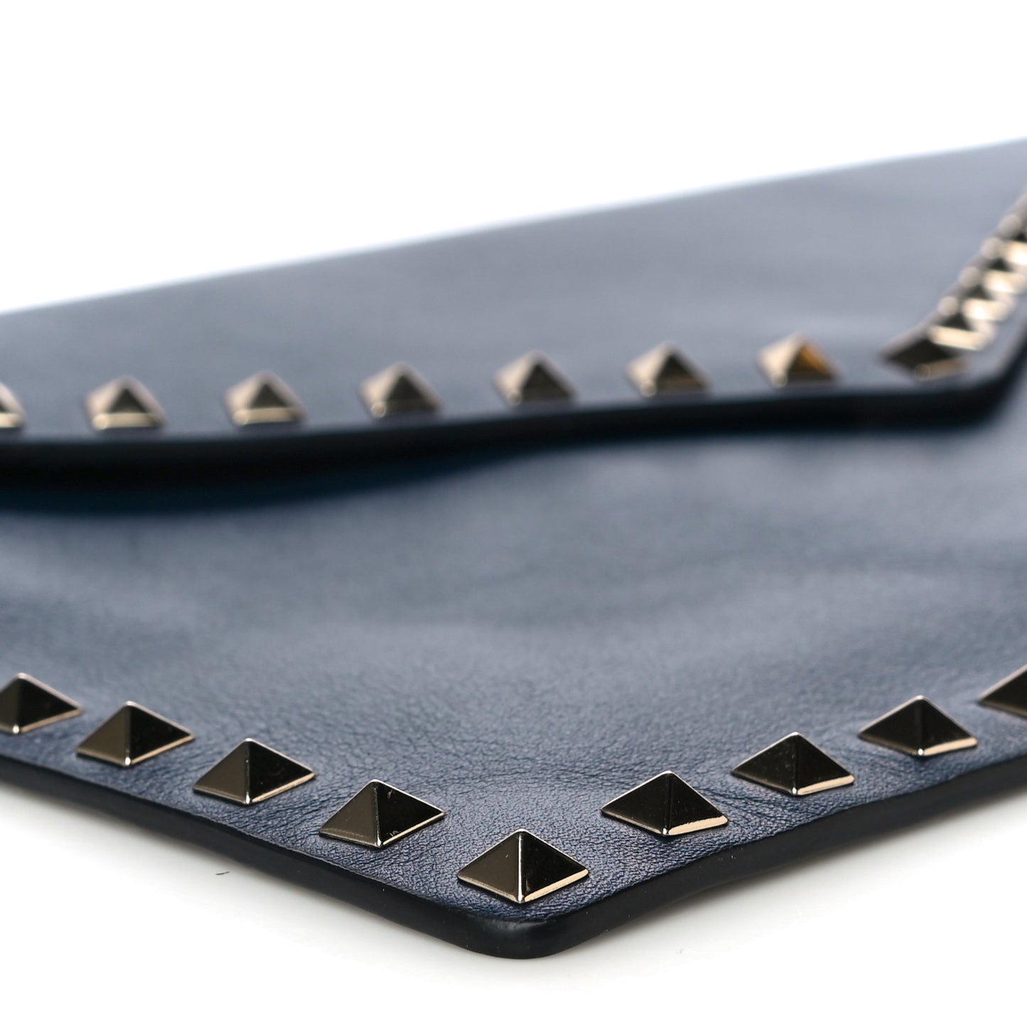 Vitello Large Rockstud Envelope Clutch Navy