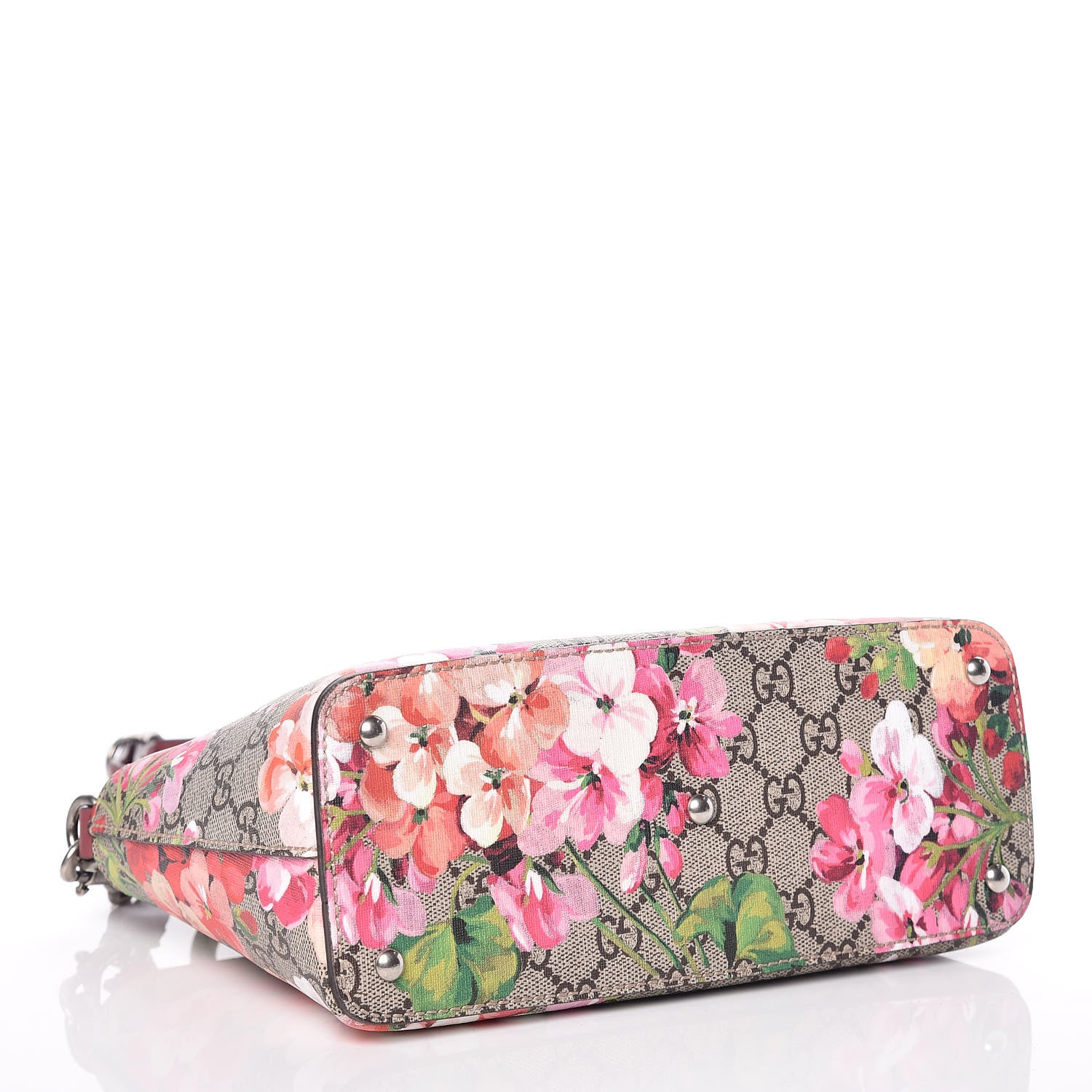 Gucci GG Supreme Monogram Blooms Mini Zip Top Tote Beige Multicolor Dry Rose 4 of 9
