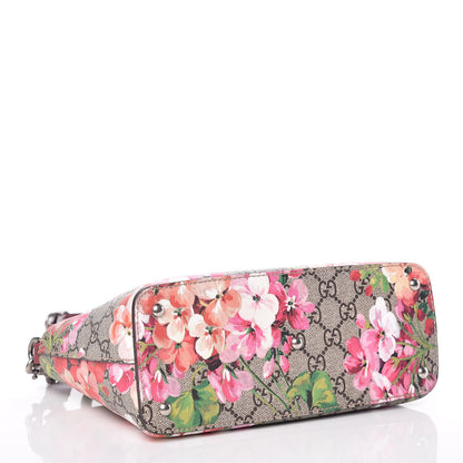 Gucci GG Supreme Monogram Blooms Mini Zip Top Tote Beige Multicolor Dry Rose 4 of 9