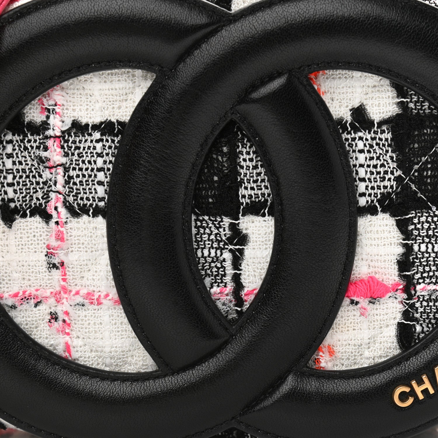 Chanel Tweed Lambskin Quilted Coco Midnight Camera Case White Black Multicolor 8 of 11