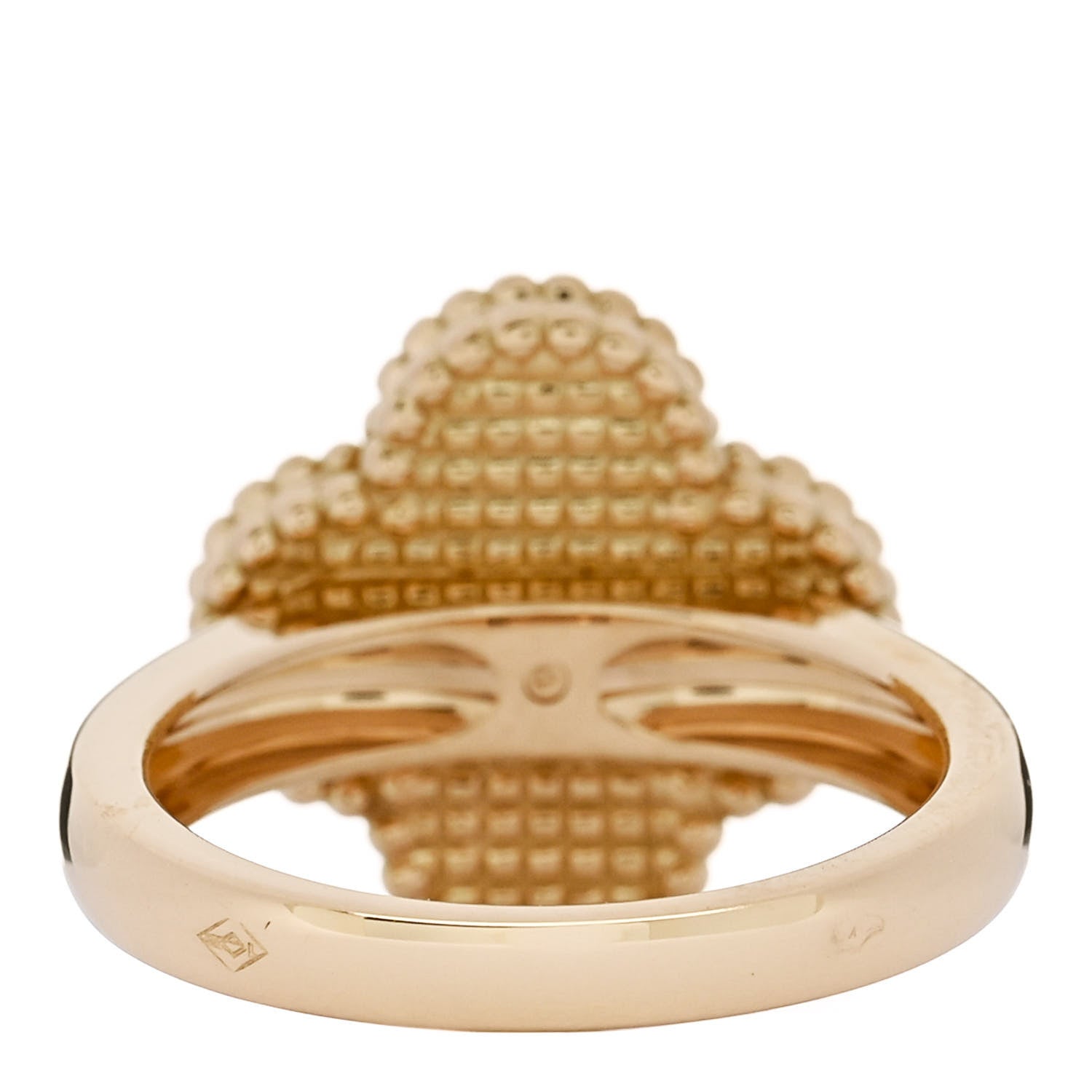 Van Cleef & Arpels 18K Yellow Gold Black Onyx Diamond Vintage Alhambra Ring 50 5.25 4 of 6