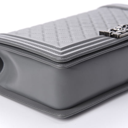 Chanel Calfskin Quilted New Medium Boy Flap Grey 6 of 10