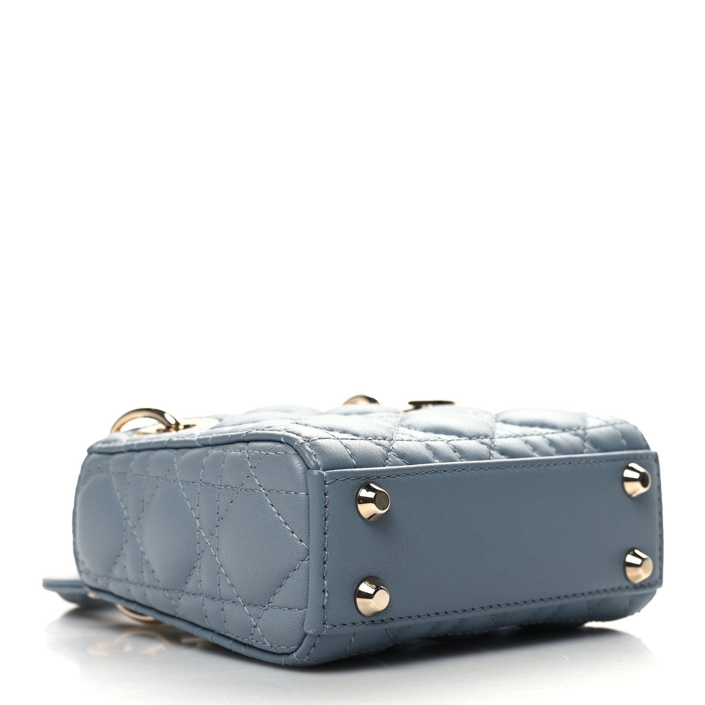 Lambskin Cannage Micro Lady Dior Cloud Gray