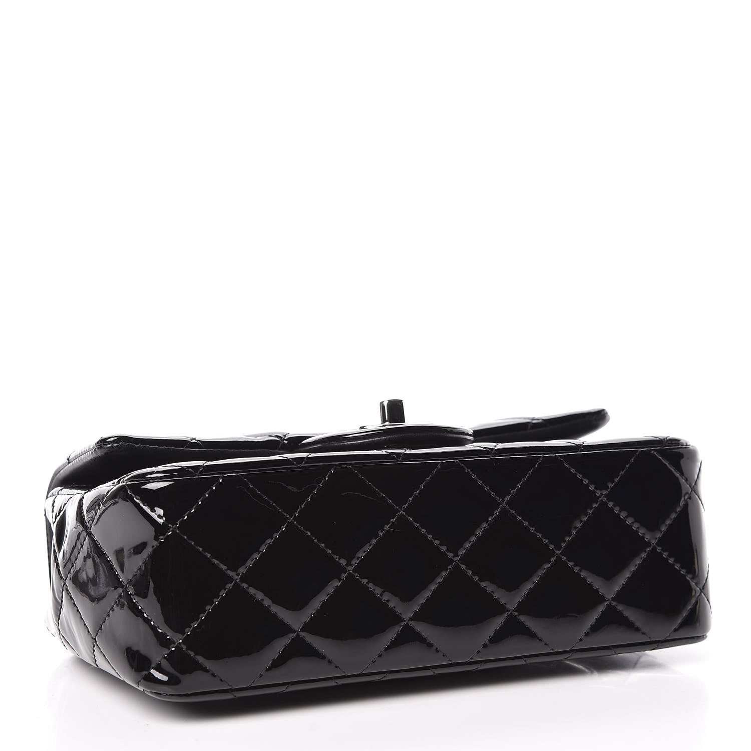 Chanel Patent Calfskin Quilted Mini Rectangular Flap Black 4 of 10