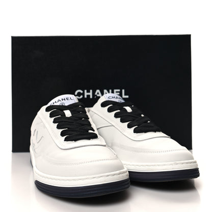 Chanel Calfskin CC Womens Sneakers 38 White Black 9 of 9