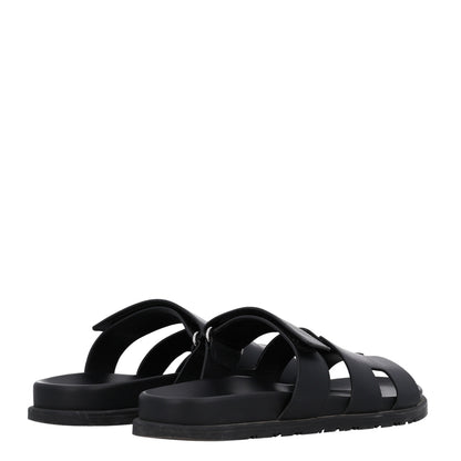 Hermes Calfskin Mens Chypre Sandals 42 Black 5 of 11