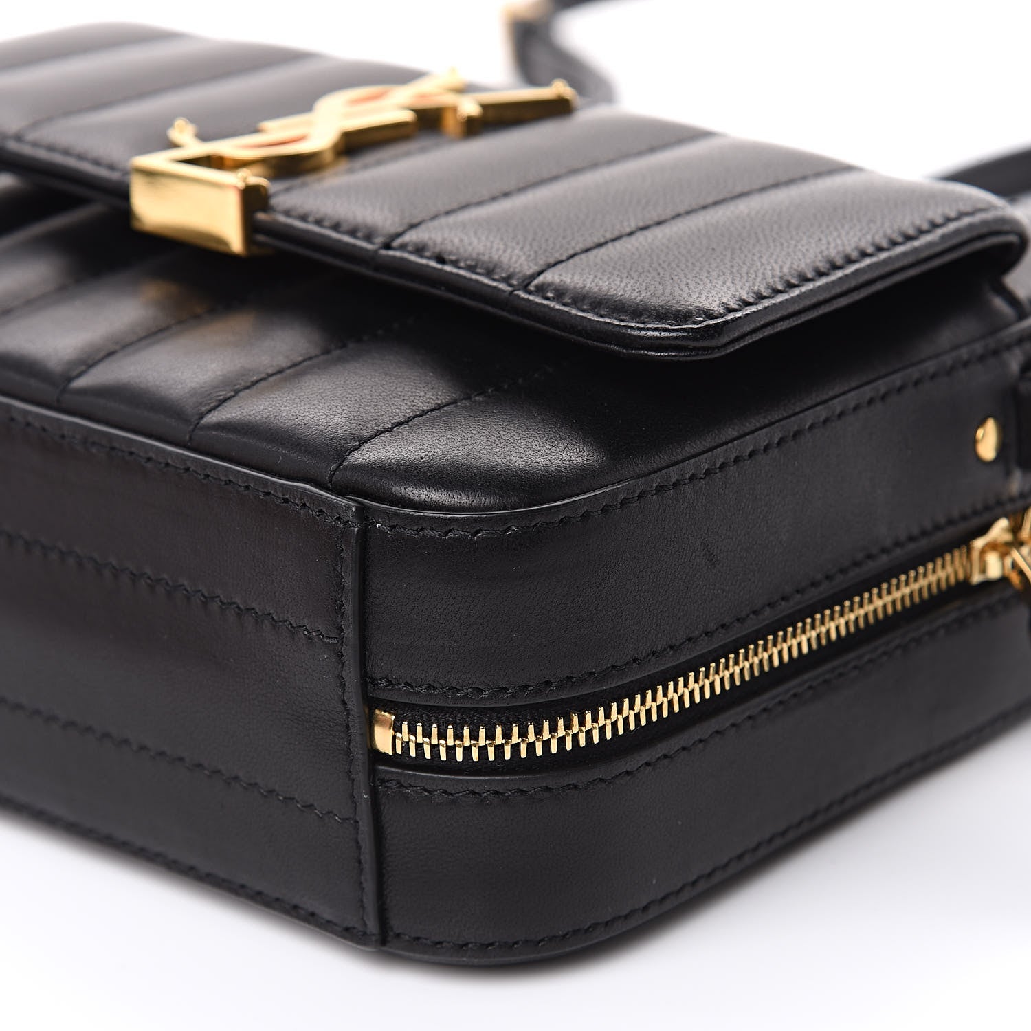Saint Laurent Lambskin Matelasse Monogram Vicky Camera Bag Black 9 of 10