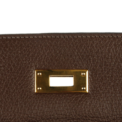 Hermes Taurillon Clemence Kelly Retourne 32 Chocolate 15 of 26