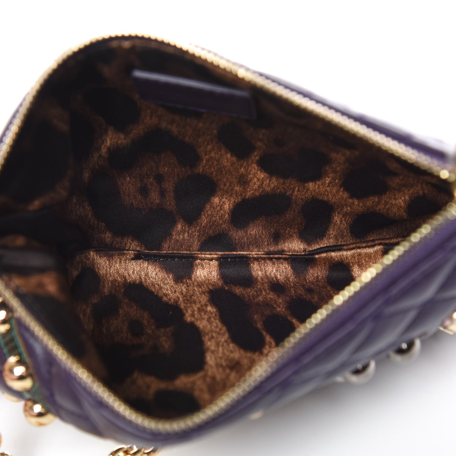 Dolce & Gabbana Lambskin Watersnake Embellished Pochette Violet 5 of 8