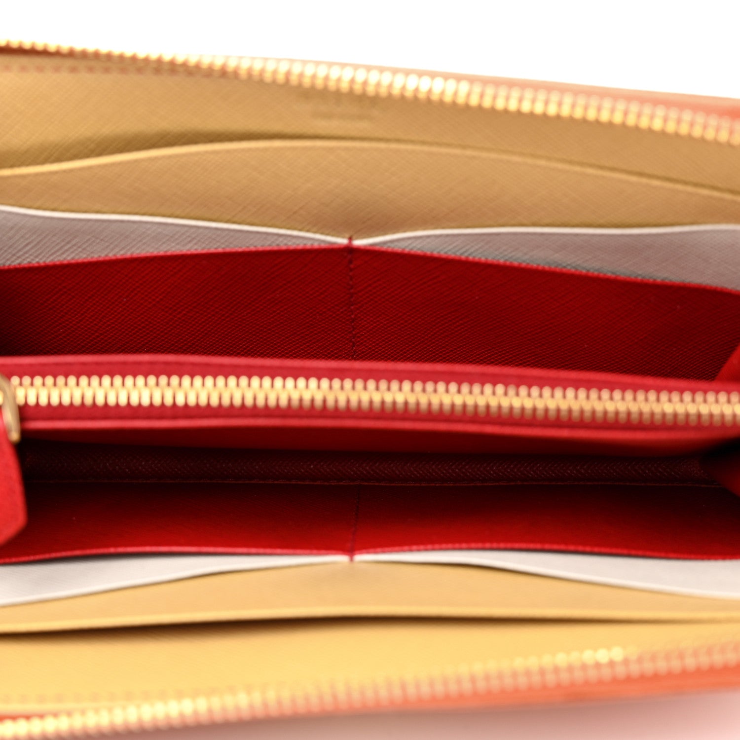 Prada Saffiano Metal Zip Around Wallet Papaya Fuoco 6 of 8