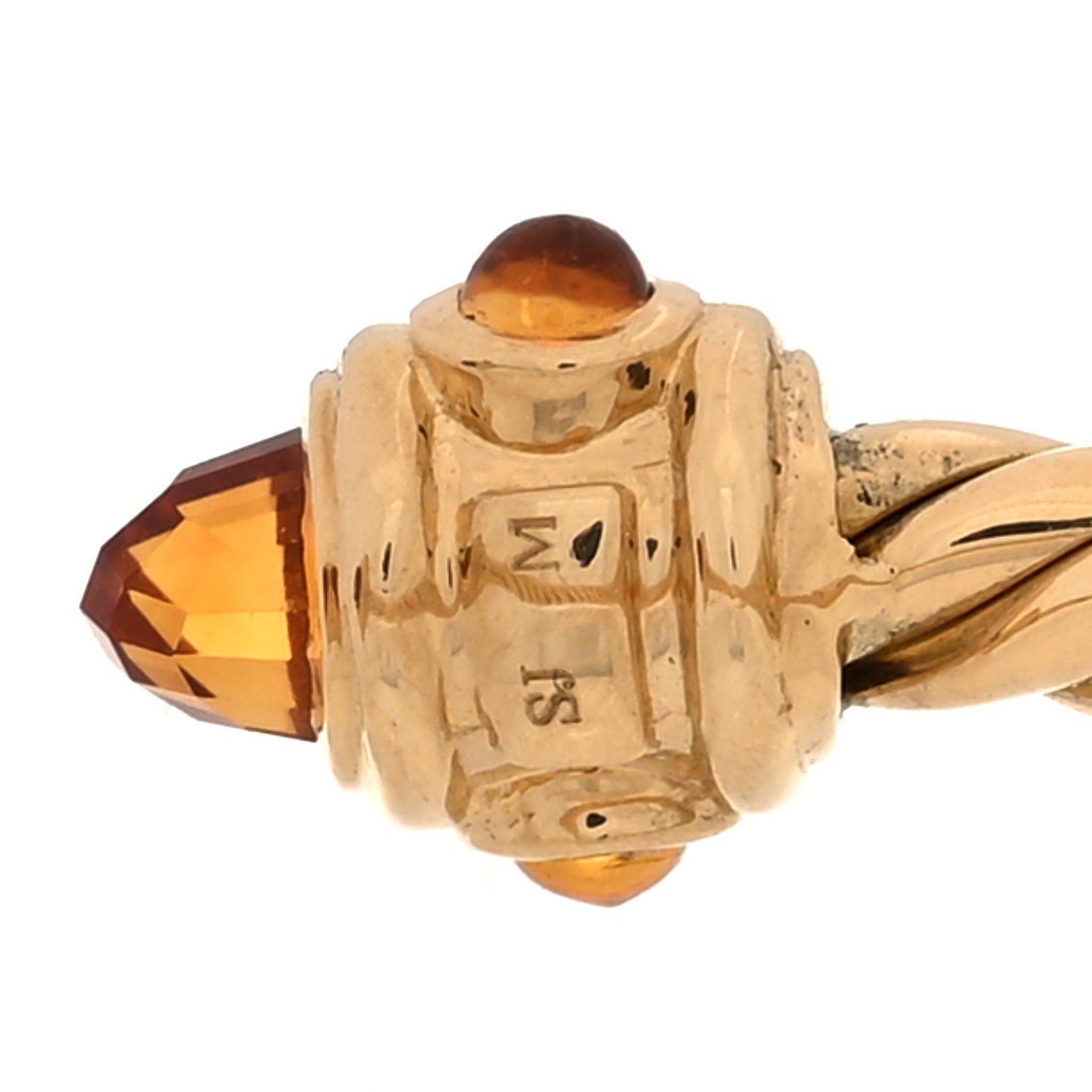 18K Yellow Gold Madeira Citrine Renaissance Ring 50 5.5