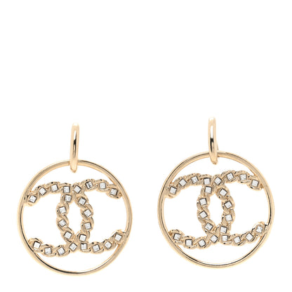 Chanel Baguette Crystal High Society CC Drop Earrings Gold 1 of 5