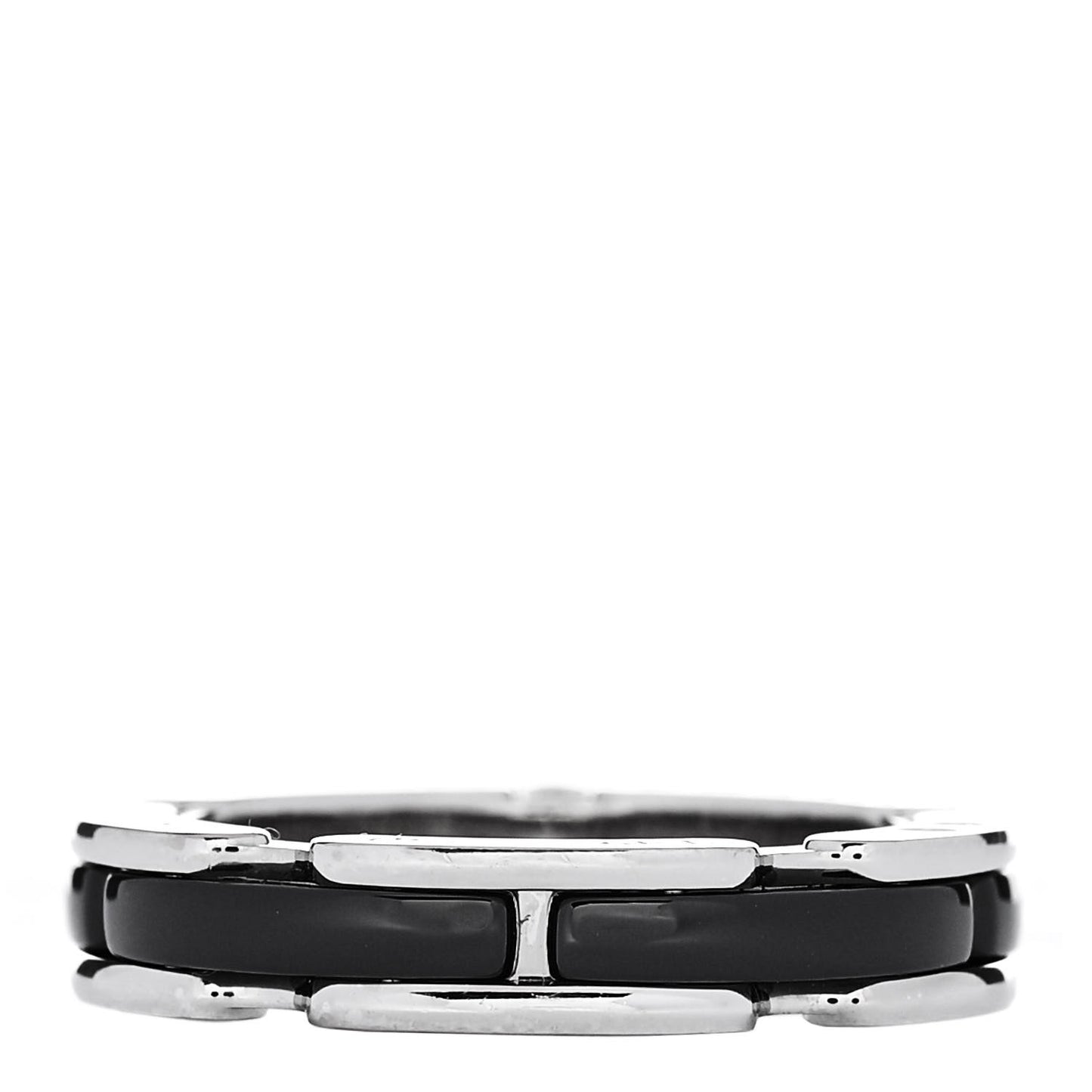 18K White Gold Ceramic Diamond Slim Ultra Ring 49 4.75