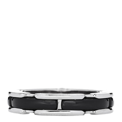 Chanel 18K White Gold Ceramic Diamond Slim Ultra Ring 49 4.75 3 of 6