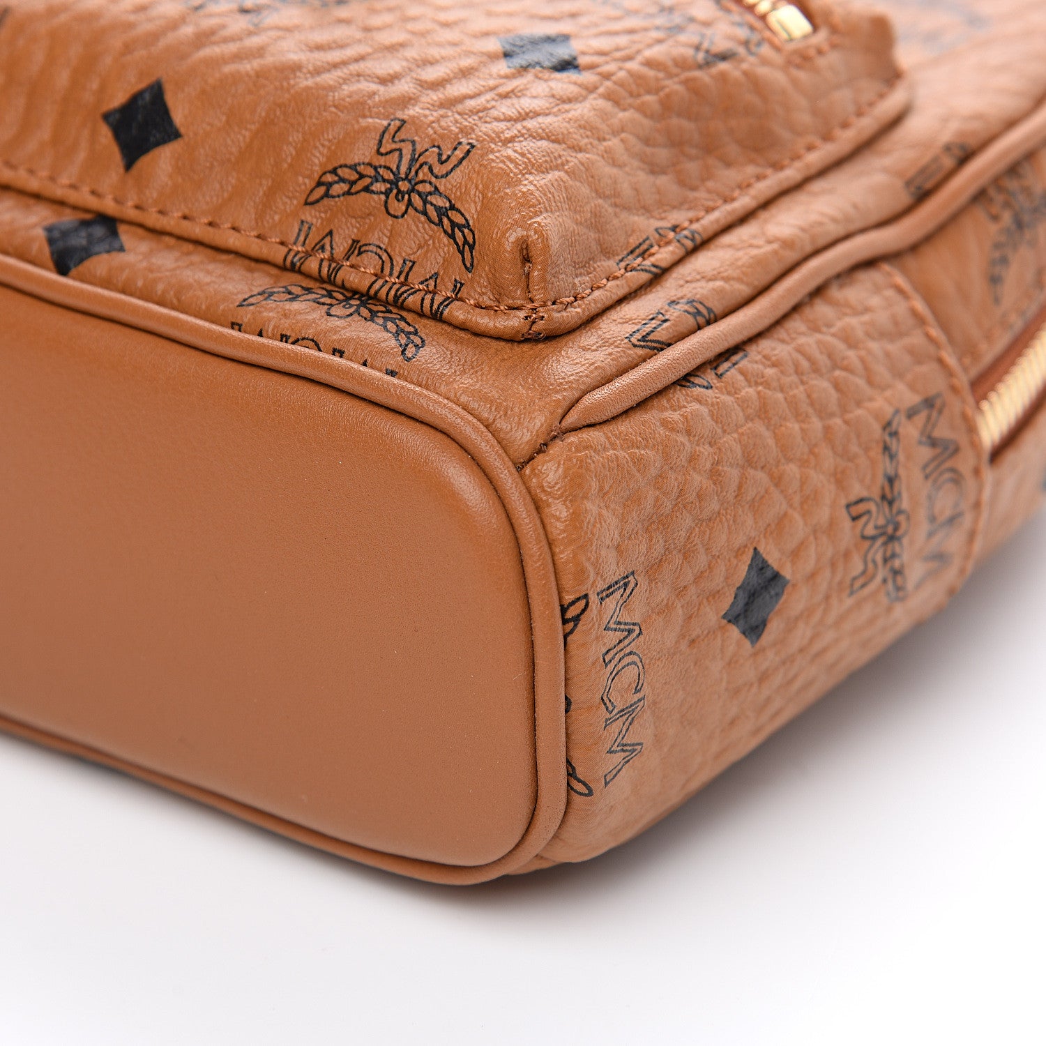 MCM Visetos Mini Backpack Crossbody Bag Cognac 7 of 7