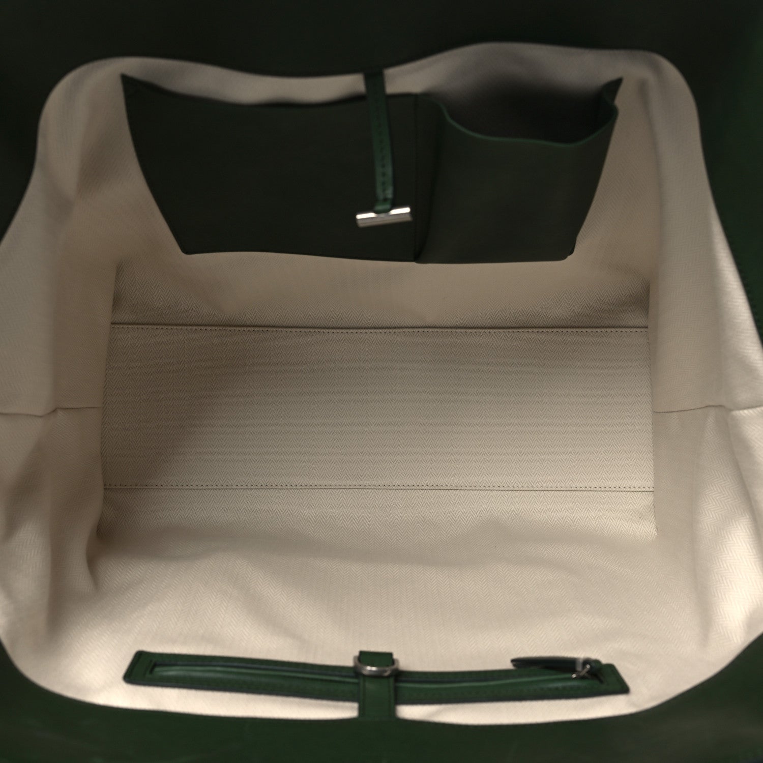 The Row Polished Saddle Calfskin Marlo Tote Bag Moss 5 of 9