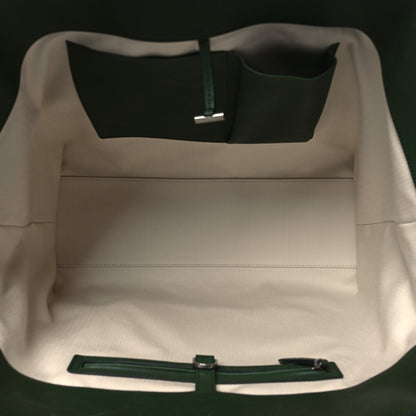 The Row Polished Saddle Calfskin Marlo Tote Bag Moss 5 of 9