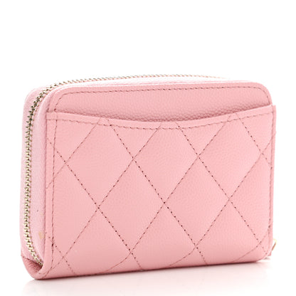 Chanel Caviar Quilted Zip Coin Purse Light Pink 3 of 9