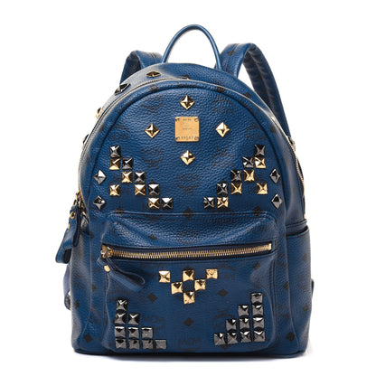 MCM Visetos Studded Small Stark M Backpack Blue 1 of 31