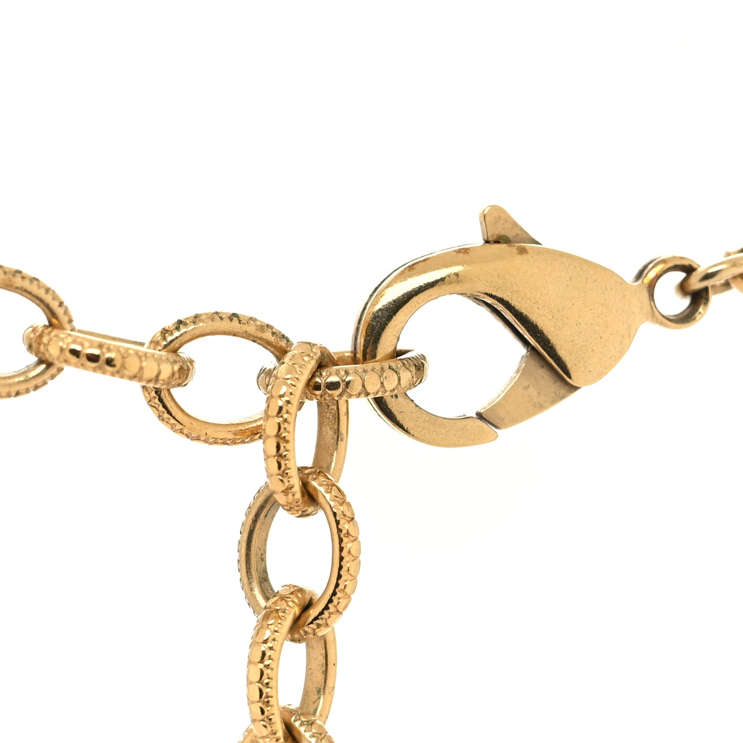 Lambskin Crystal Resin CC Heart Drop Necklace Gold Black