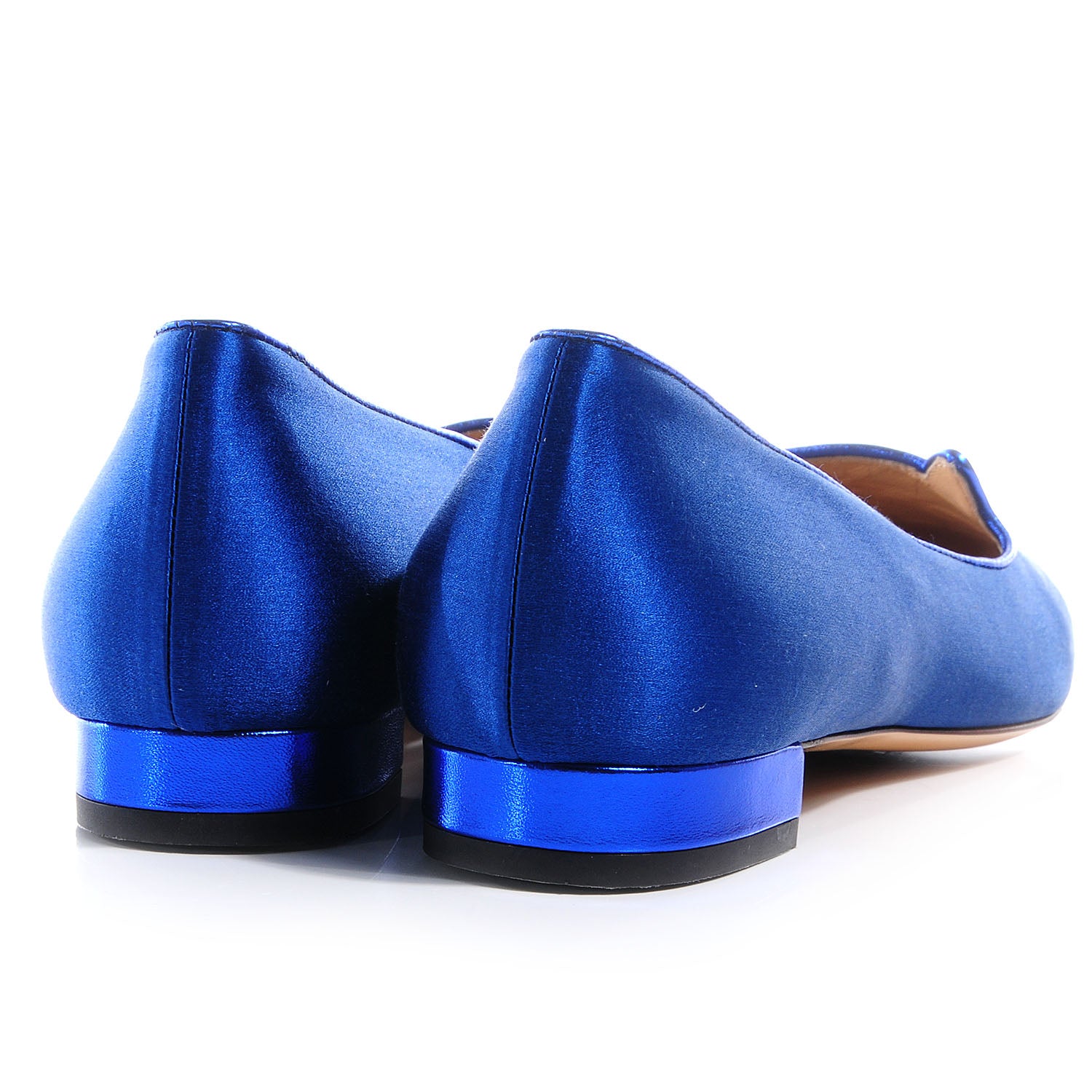 FASHIONPHILE CHARLOTTEOLYMPIASatinKittyFlatsBlue39 3 of 6