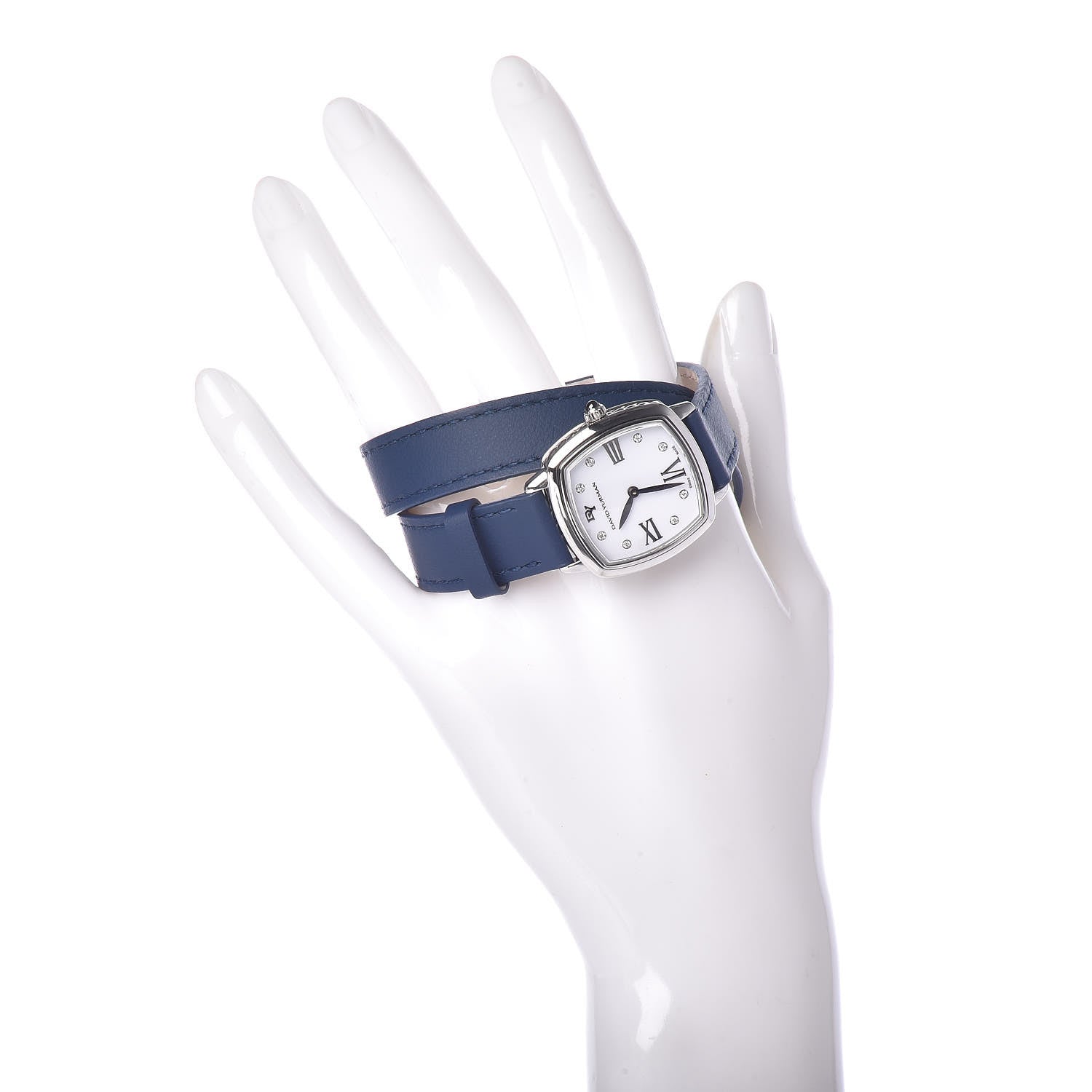 David Yurman Stainless Steel Calfskin Diamond 27mm Albion Wrap Quartz Watch 2 of 8