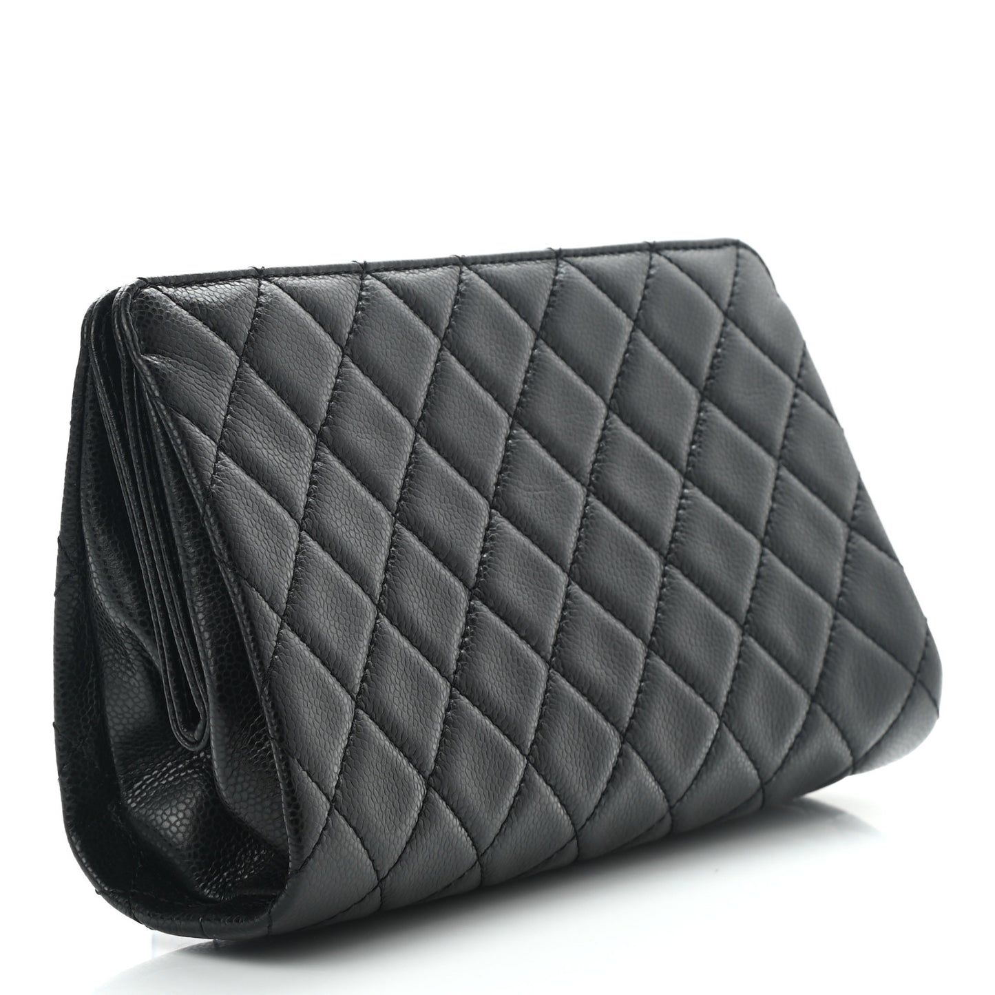 Caviar Quilted CC Clutch Black