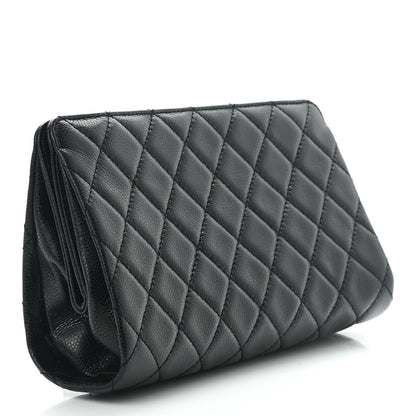 Chanel Caviar Quilted CC Clutch Black 3 of 8