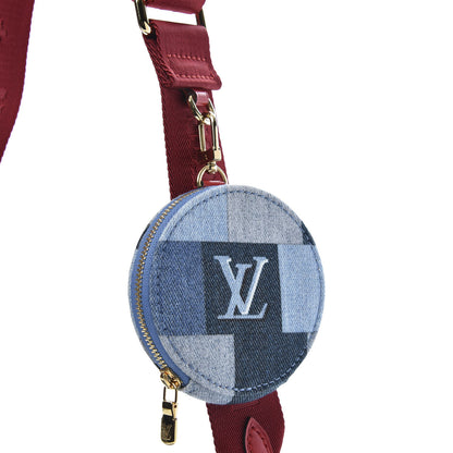 Louis Vuitton Denim Damier Monogram Patchwork Multi Pochette Accessories Blue Rouge 11 of 16