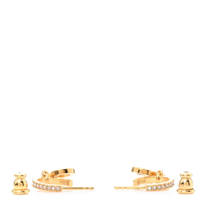 Christian Dior Crystal Clair D Lune Hoop Earrings Gold 3 of 5