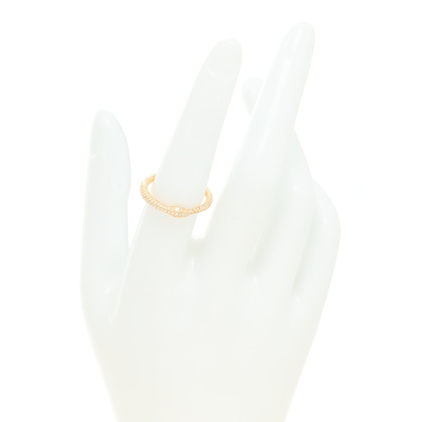 18K Yellow Gold Diamond Ouroboros Snake Ring 54 7