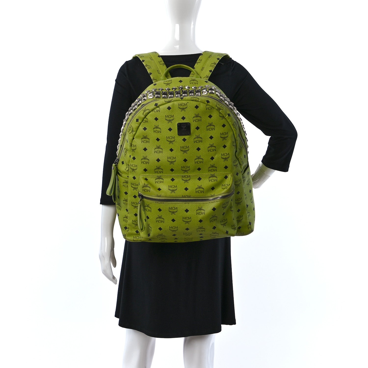 MCM Visetos Crown Stud Large Stark Backpack Green 2 of 23