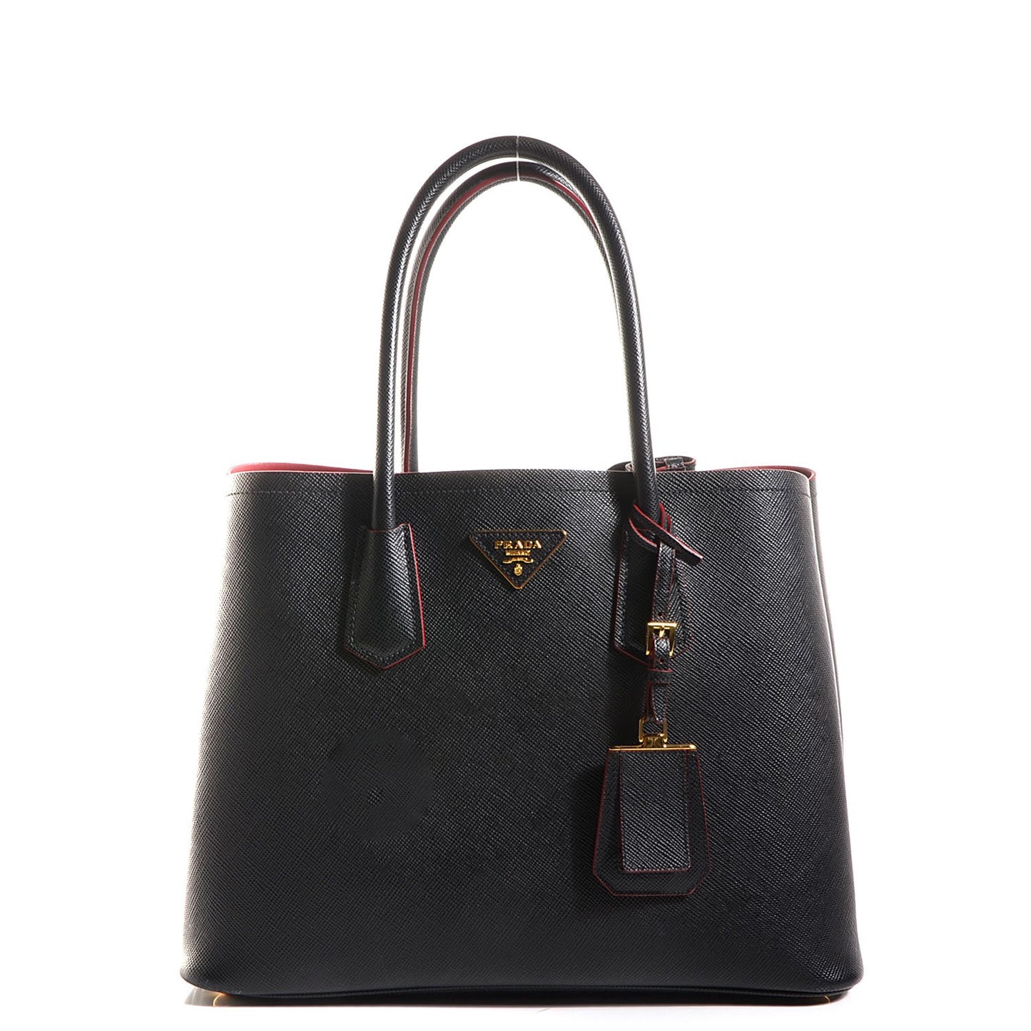 Saffiano Cuir Small Double Bag Nero Black
