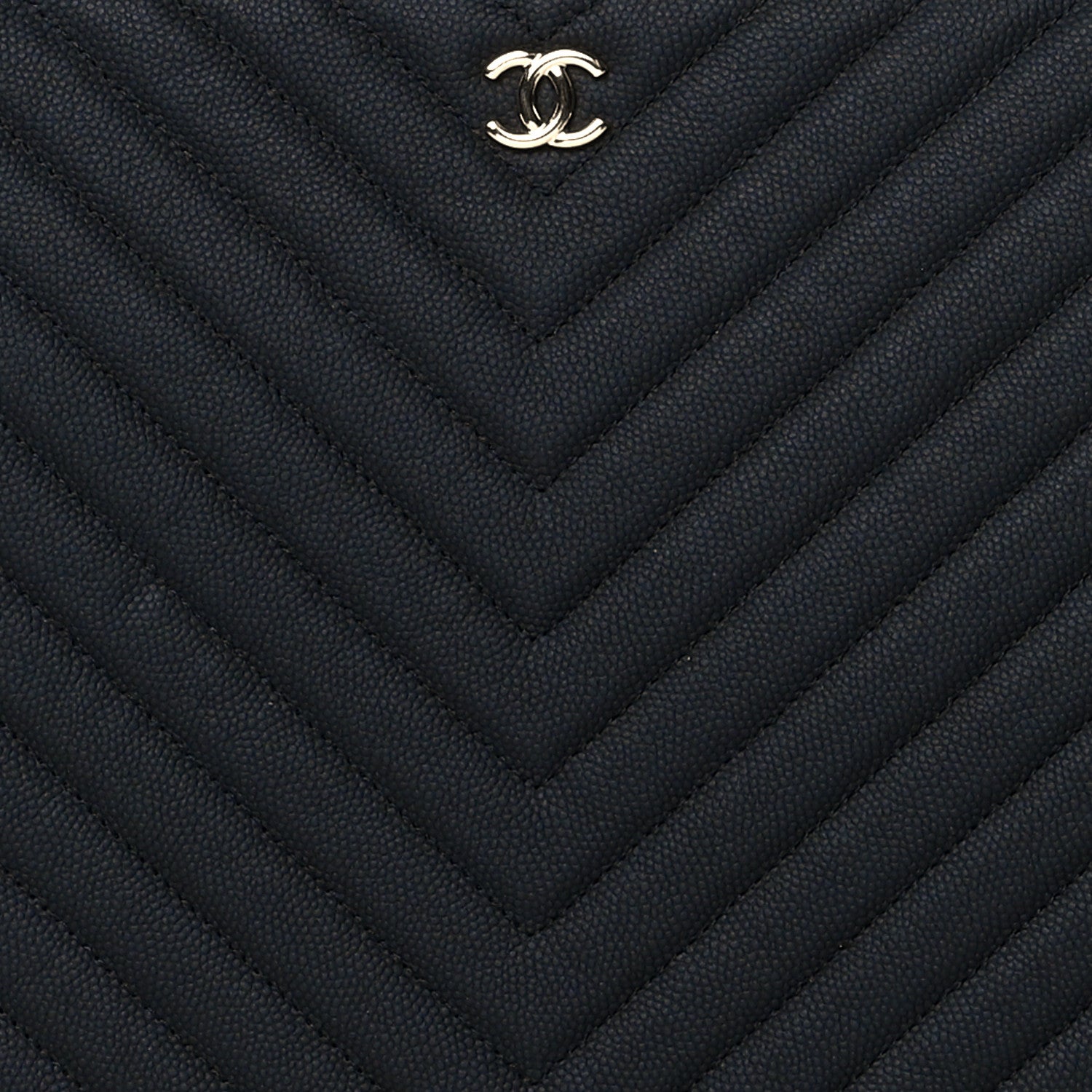 Chanel Caviar Chevron Quilted Medium Cosmetic Case Black 8 of 8