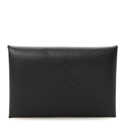 Hermes Epsom Calvi Card Case Black 1 of 7